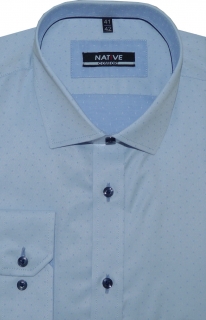 Nadměrná pánská košile (modrá) s dlouhým rukávem, vel. 49/50 - N185/423