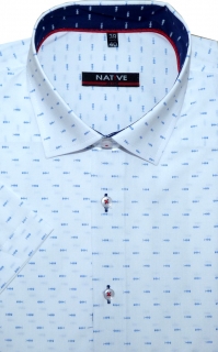 Pánská košile (bílá) s krátkým rukávem, slim, vel. 37/38 - N180/823