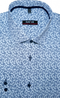 Pánská košile (modrá) s dlouhým rukávem, vypasovaná, vel. 45/46 - N185/908