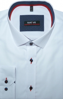 Pánská košile (bílá) s dlouhým rukávem, vypasovaná, vel. 39/40 - N185/918