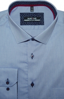Nadměrná pánská košile (modrá) s dlouhým rukávem, vel. 47/48 - N185/446