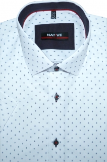 Pánská košile (bílá) s krátkým rukávem, slim, vel. 37/38 - Native N190/901