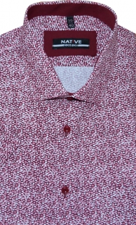 Pánská košile (vínová) s krátkým rukávem, vel. 39/40 - Native N190/417
