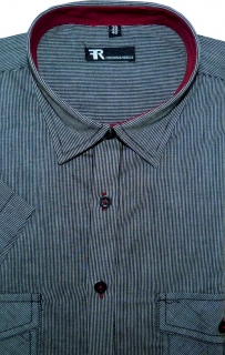 Pánská košile (proužek) s krátkým rukávem, slim, vel. 37/38 - FR 1610-01