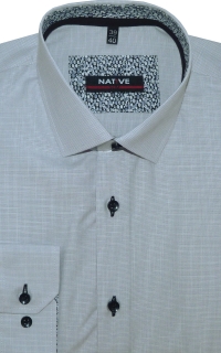 Pánská košile slim (šedá) s dlouhým rukávem, vel. 39/40 - N195/912