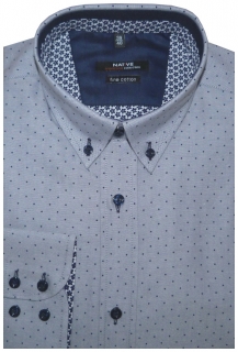 Pánská košile (modrá) s dlouhým rukávem, vypasovaná, vel. 37/38 - N165/140