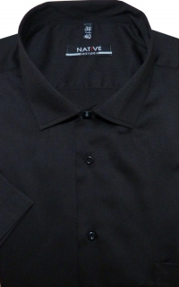 Pánská košile (černá) s krátkým rukávem, vel. 43/44 - N200/302