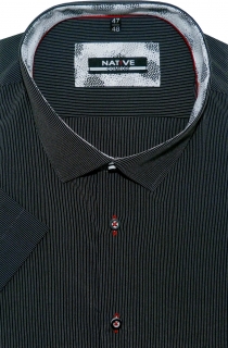 Pánská košile (černá) s krátkým rukávem, vel. 45/46 - N200/409