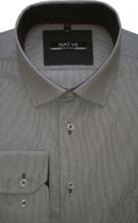 Pánská košile (šedá, proužek) s dlouhým rukávem, vel. 45/46 - N215/315