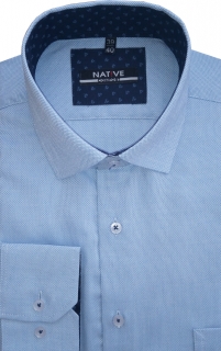 Nadměrná pánská košile (modrá) s dlouhým rukávem, vel. 47/48 - N215/337