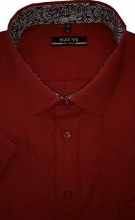 Nadměrná pánská košile (vínová) s krátkým rukávem, vel. 51/52 - N220/315
