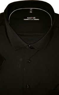 Nadměrná pánská košile (černá) s krátkým rukávem, vel. 51/52 - N220/321