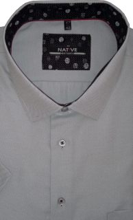 Nadměrná pánská košile (šedá) s krátkým rukávem, vel. 51/52 - N220/331