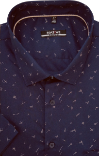 Nadměrná pánská košile (modrá) s krátkým rukávem, vel. 51/52 - N230/326