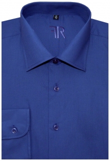 Pánská košile (modrá) s dlouhým rukávem, vypasovaná, vel. 43/44 - FR 052/135