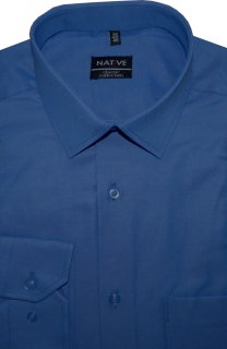Nadměrná pánská košile (modrá) s dlouhým rukávem, vel. 47/48 - N951/019