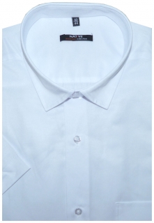 Pánská košile (bílá) s krátkým rukávem, vypasovaná, vel. 45/46 - N902/001