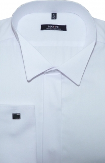 Pánská košile (bílá frakovka) s dlouhým rukávem, vel. 41/42 - N175/208