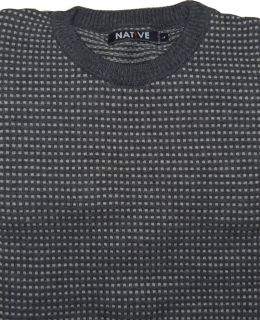 Pánský svetr šedý "U", velikost L, Native SU175-03