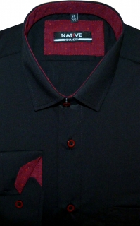 Pánská košile (černá) s dlouhým rukávem, vel. 39/40 - N185/212