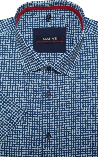 Pánská košile (modrá) s krátkým rukávem, slim, vel. 39/40 - N180/820