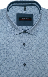 Pánská košile (modrá) s krátkým rukávem, slim, vel. 39/40 - N180/825