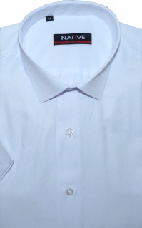 Pánská košile (bílá) s krátkým rukávem, vypasovaná, vel. 35/36 - N902/001