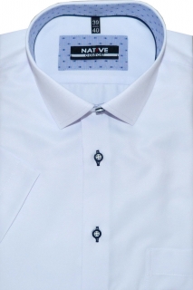 Pánská košile (bílá) s krátkým rukávem, vel. 43/44 - Native N190/420