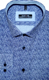 Nadměrná pánská košile (modrá) s dlouhým rukávem, vel. 47/48 - N195/419