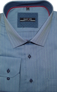 Nadměrná pánská košile (modrá) s dlouhým rukávem, vel. 47/48 - N185/318