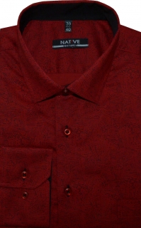 Pánská košile (červená) s dlouhým rukávem, vel. 39/40 - N195/312