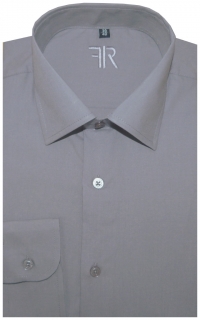 Pánská košile (šedá) s dlouhým rukávem, vypasovaná, vel. 39/40 - FR 052/144