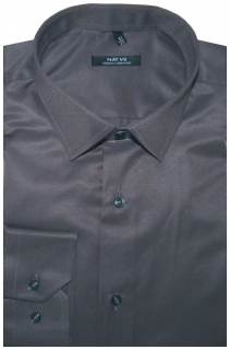 Pánská košile (šedá) s dlouhým rukávem, vypasovaná, vel. 39/40 - N952/010